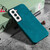 Ring Holder PU Phone Case For Samsung Galaxy S22 5G(Cyan)