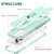 For iPhone 13 Pro Max 3 in 1 PC + TPU Phone Case with Ring Holder (Mint Green)