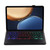 AHV7-AS Lambskin Texture Tri-color Backlight Bluetooth Keyboard Leather Tablet Case with Touchpad For Honor Tablet V7 Pro(Black)