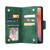 For OnePlus 7T Rivet Buckle 9 Cards Three Fold Leather Phone Case(Green)