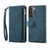 For Samsung Galaxy S22 5G Retro Frosted Horizontal Flip Leather Phone Case with Holder & Card Slot & Wallet & Zipper Pocket & Lanyard(Blue)