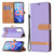 For Xiaomi Redmi Note 11 5G/Note 11T 5G/Poco M4 Pro 5G Color Matching Denim Texture Leather Phone Case with Holder & Card Slots & Wallet & Lanyard(Purple)