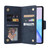 For OnePlus 9 Rivet Buckle 9 Cards Three Fold Leather Phone Case(Blue)