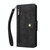 For OnePlus 8 Pro Rivet Buckle 9 Cards Three Fold Leather Phone Case(Black)