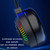 PANTSAN PSH-400 USB Computer Head-Mounted Luminous RGB Wired Headset, Specification:3.5mm Pink+Cat Ear