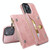 For iPhone 13 Pro Max Zipper Wallet Bag PU Back Cover Shockrpoof Phone Case with Holder & Card Slots & Wallet (Pink)