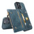 For iPhone 13 Pro Zipper Wallet Bag PU Back Cover Shockrpoof Phone Case with Holder & Card Slots & Wallet (Blue)