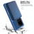 For Samsung Galaxy S20+ Zipper Wallet Card Bag PU Back Phone Case(Blue)