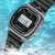 SANDA 6053 Square LED Digital Display Dial Running Seconds Alarm Clock Electronic Watch for Women(Silver)