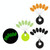 50 PCS/Set Wild Fishing Sports High-Elastic Space Bean Fishing Bait Fish Floating Tools Outdoor Fishing Tackle Accessories, Specification:  Middle(Oxford)
