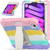 For iPad mini 6 3-Layer Protection Screen Frame + PC + Silicone Shockproof Combination Tablet Case with Holder(Colorful Pink)