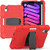 For iPad mini 6 3-Layer Protection Screen Frame + PC + Silicone Shockproof Combination Tablet Case with Holder(Red+Black)