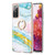 For Samsung Galaxy S20 FE  5G / 4G Electroplating Marble Pattern IMD TPU Shockproof Case with Ring Holder(Green 004)