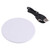 10W QI Plaid Pattern Round Plastic Wireless Charger (White)