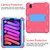 For iPad mini 6 Two-Color Robot Shockproof Silicone + PC Protective Tablet Case with Holder & Pen Slot(Rose Red + Blue)