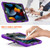 For iPad 10.2 2021 / 2020 / 2019 Shockproof Colorful Silicone + PC Protective Case with Holder & Pen Slot(Purple)