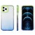 For iPhone 13 Pro Max Candy Gradient Flat Surface TPU + PC Shockproof Case (Blue Green)