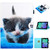 For iPad mini 6 Coloured Drawing Horizontal Flip Leather Tablet Case with Holder & Card Slot & Sleep / Wake-up Function(Blue White Cat)