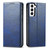 For Samsung Galaxy S21 FE Calf Texture Magnetic Horizontal Flip Leather Case with Holder & Card Slots & Wallet(Blue)