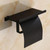 4103 Stainless Steel Roll Paper Holder Mobile Phone Paper Towel Rack Hotel Bathroom Rack, Color: Black