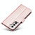 For Samsung Galaxy S21 FE 5G Calf Texture Buckle Horizontal Flip Leather Case with Holder & Card Slots & Wallet(Rose Gold)