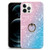 For iPhone 13 Pro Max Gradient Color Shell Texture IMD TPU Shockproof Case with Ring Holder (Gradient Pink Blue)