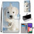 For Samsung Galaxy A22 5G Coloured Drawing Cross Texture Horizontal Flip PU Leather Case with Holder & Card Slots & Wallet & Lanyard(Snow Puppy)