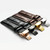 20mm Classic Cowhide Leather Gold Butterfly Buckle Watch Band(Black White Lines)