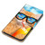 For Samsung Galaxy A22 4G Coloured Drawing Cross Texture Horizontal Flip PU Leather Case with Holder & Card Slots & Wallet & Lanyard(Cat Drinking Soda)