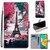 For Samsung Galaxy F22 Coloured Drawing Cross Texture Horizontal Flip PU Leather Case with Holder & Card Slots & Wallet & Lanyard(Pink Flower Tower Bridge)