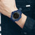SANDA 2106 LED Digital Display Luminous Alarm Clock Men Outdoor Sports Electronic Watch(Dark Blue)