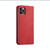 For iPhone 13 Pro Max Skin-feel Calfskin Texture Magnetic Dual-Fold Horizontal Flip Leather Case with Holder & Card Slots & Wallet (Red)