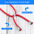 For iPhone 13 Four-corner Shockproof Transparent TPU Protective Case with Lanyard(Red)