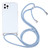 For iPhone 13 Pro Max Four-corner Shockproof Transparent TPU Protective Case with Lanyard (Blue Grey)