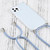 For iPhone 13 Pro Max Four-corner Shockproof Transparent TPU Protective Case with Lanyard (Blue Grey)