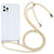 For iPhone 13 Pro Four-corner Shockproof Transparent TPU Protective Case with Lanyard (Gold Yellow)