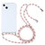 For iPhone 13 mini Four-corner Shockproof Transparent TPU Protective Case with Lanyard (Colorful Pink)