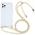 For iPhone 13 Pro Max Four-corner Shockproof Transparent TPU Protective Case with Lanyard (Gold Yellow)