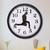 Walking Clock Businessman Briefcase Glass Wall Clock Personality Clock Decoration Round Clock(Black)