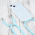 For iPhone 13 Four-corner Shockproof Transparent TPU Protective Case with Lanyard(Lake Blue)