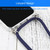 For iPhone 13 Four-corner Shockproof Transparent TPU Protective Case with Lanyard(Dark Blue)