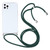 For iPhone 13 Pro Max Four-corner Shockproof Transparent TPU Protective Case with Lanyard (Dark Green)