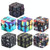 3 PCS Unlimited Magics Cube Colorful UV Printing Pocket Magic Cube Variety Folding Fingertip Magic Cube Decompression Toy(No.168-8-35 Colored Cracks)