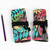 72  Holes Fallen Leaves Printed Canvula Pen Curtain Large Capacity Sketch Color Pencil Roll Pen Bag