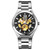 SKMEI 9258 Men Two-color Stainless Steel Strap Automatic Mechanical Watch(Silver Shell Black Surface)