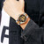 SKMEI 9258 Men Two-color Stainless Steel Strap Automatic Mechanical Watch(Silver Shell Black Surface)