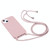 For iPhone 13 Pro Candy Colors TPU Protective Case with Lanyard (Rose Gold)