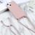 For iPhone 13 Pro Candy Colors TPU Protective Case with Lanyard (Rose Gold)