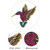 2 PCS Inlaid Bee Bird Brooch Personality Clothing Pins Scarf Buckle(Blue)