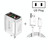 F002C QC3.0 USB + USB 2.0 LED Digital Display Fast Charger with USB to Micro USB Data Cable, US Plug(Black)
